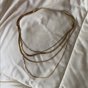 Free People Gold Layered Chain Necklace